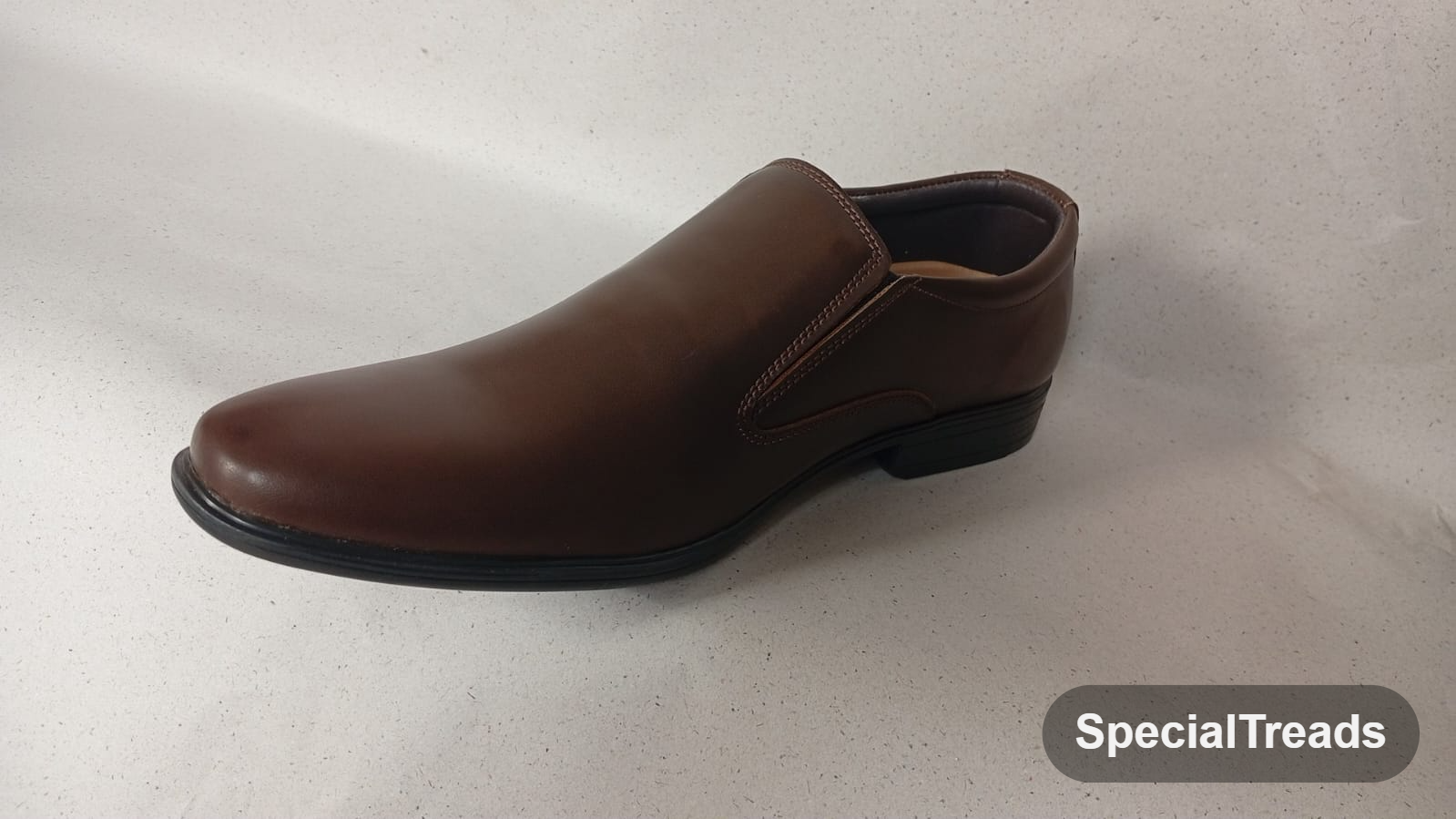 SpecialTreads Men's Square-Toe Dress Loafer – side and sole view