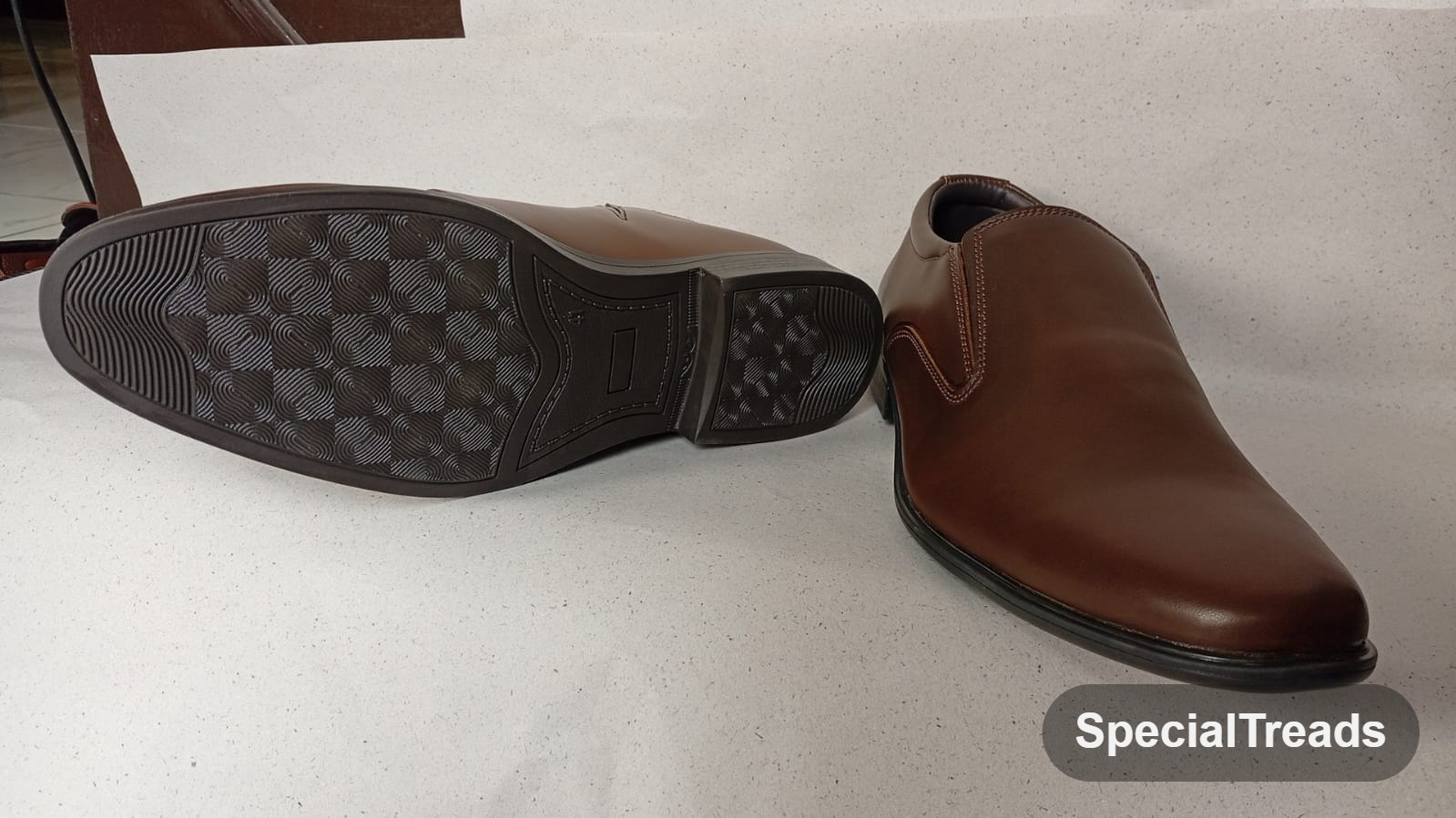 SpecialTreads Men's Square-Toe Dress Loafer – sole and pair view