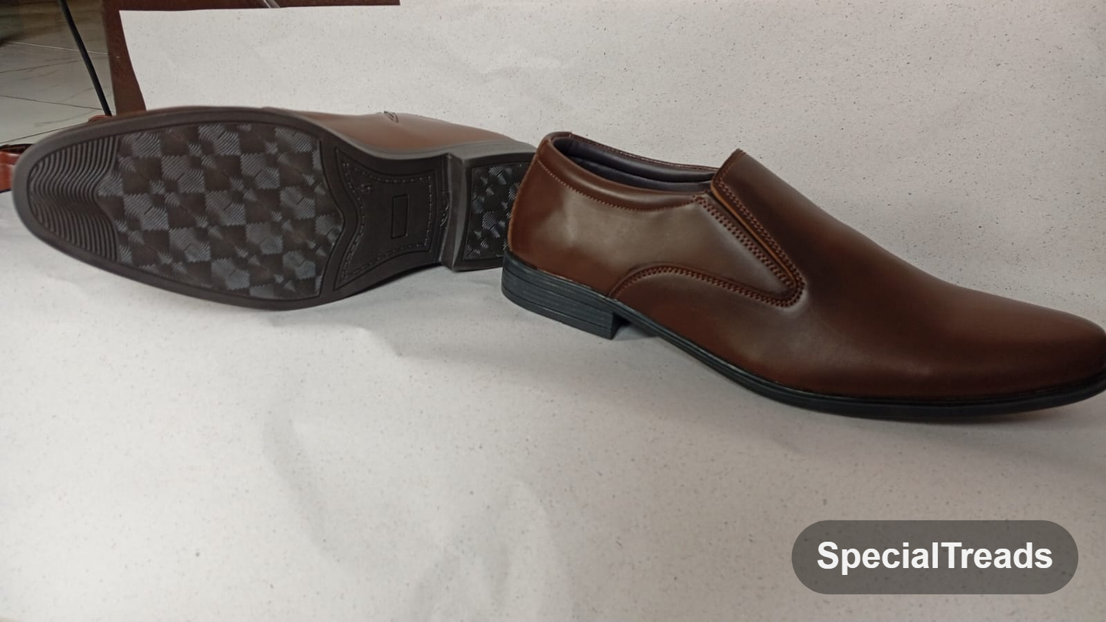 SpecialTreads Men's Square-Toe Dress Loafer – front angle view