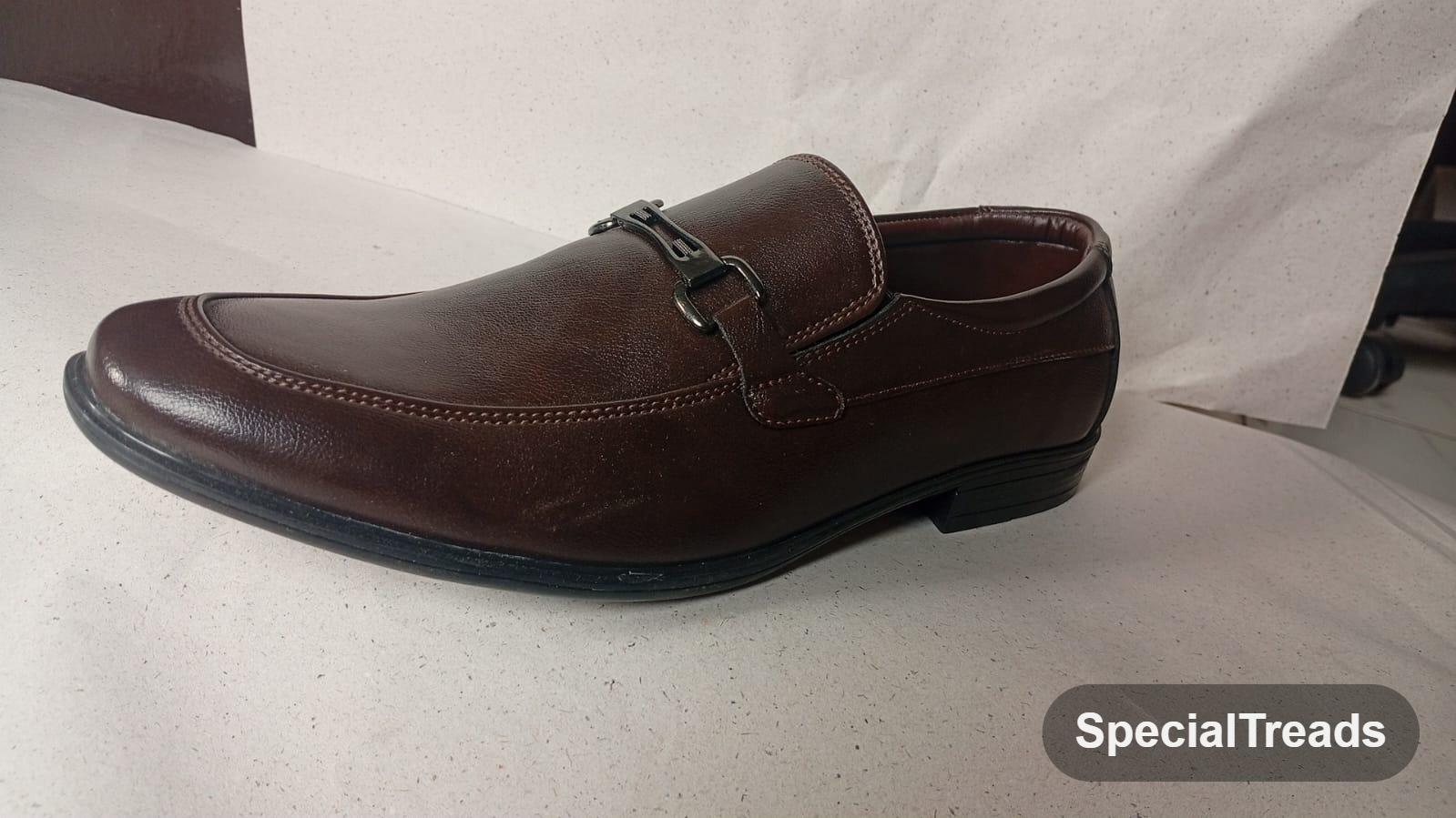 SpecialTreads Men's Dark Brown Horsebit Loafer – side profile view