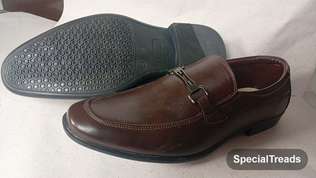 SpecialTreads Men's Dark Brown Horsebit Loafer – pair and sole view