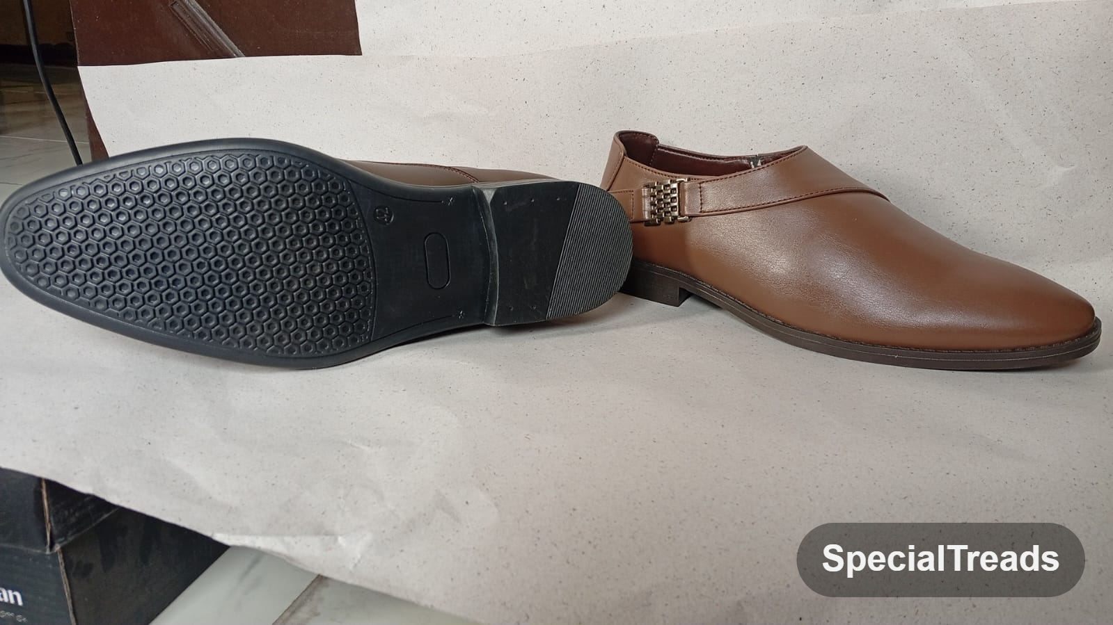 SpecialTreads Men's Monk-Strap Slip-On – sole and side view