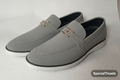 SpecialTreads Men's Grey Nubuck Loafer – pair front three-quarter view